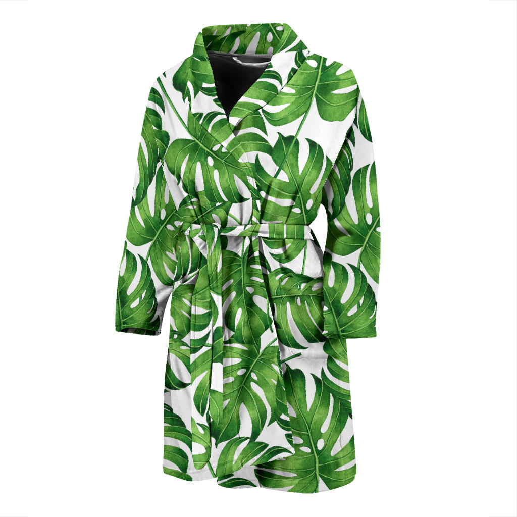 Palm Leaves Pattern Print Design PL08 Men Bathrobe