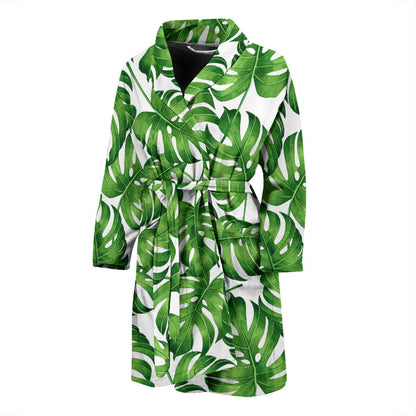Palm Leaves Pattern Print Design PL08 Men Bathrobe