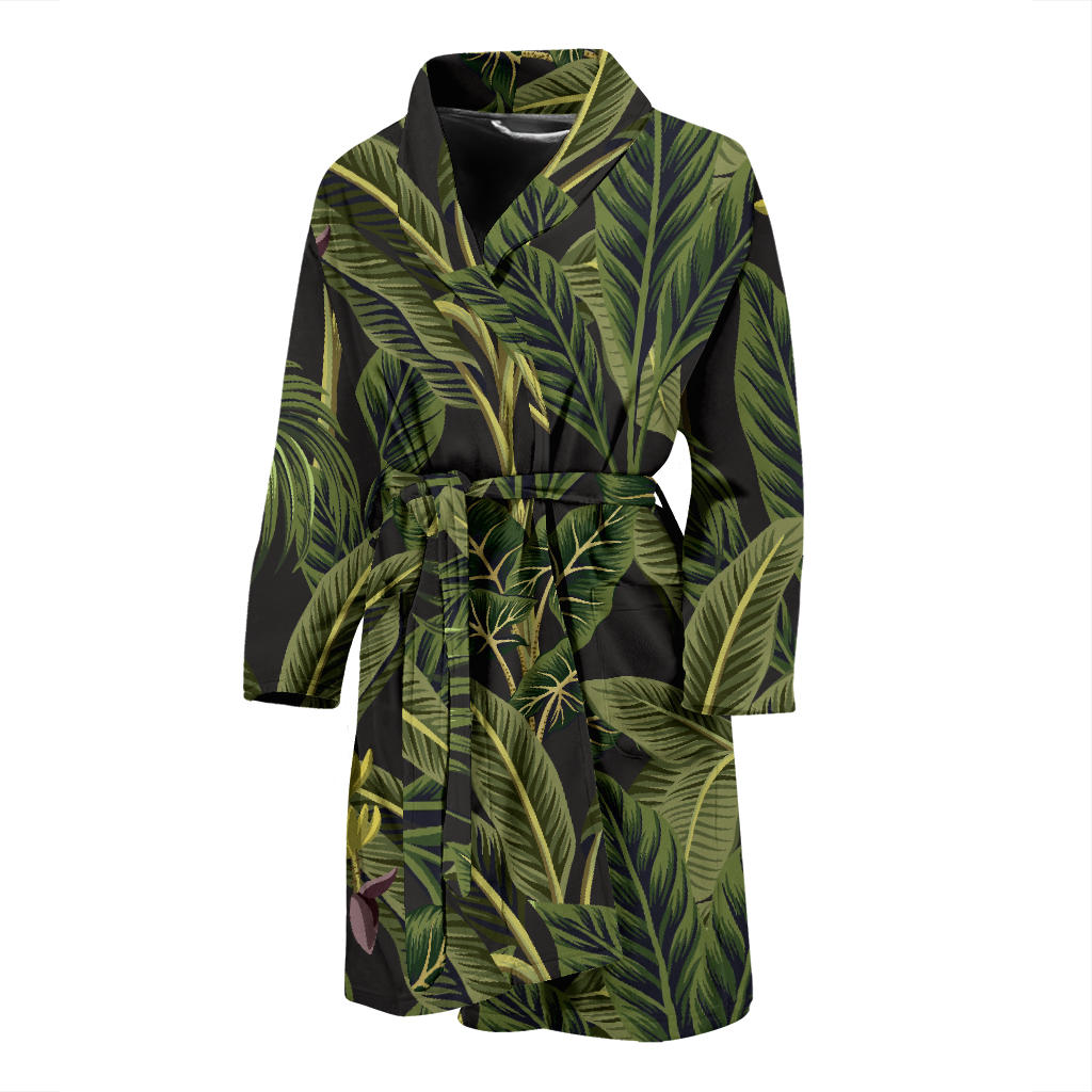 Banana Leaf Pattern Print Design BL04 Men Bathrobe