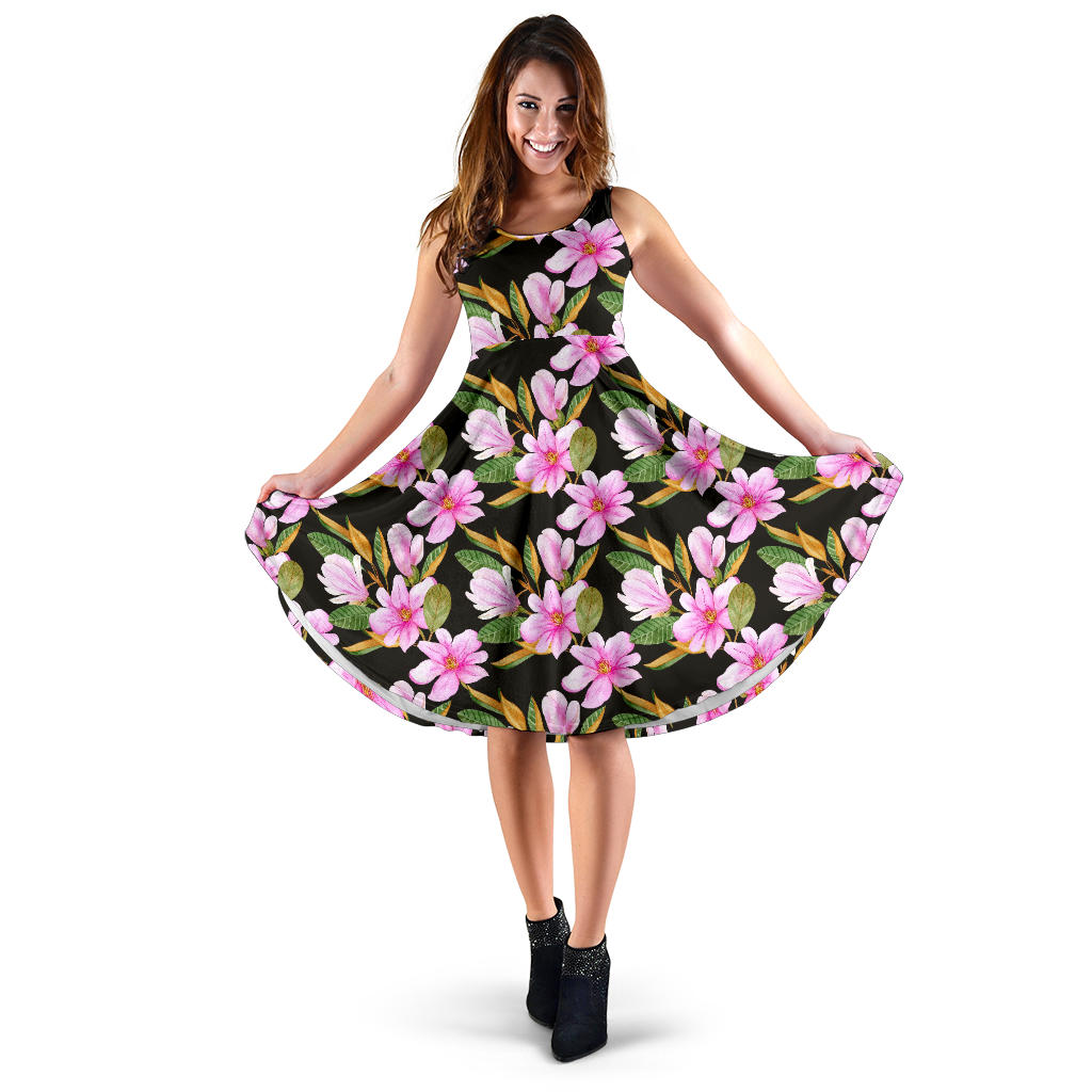 Magnolia Pattern Print Design MAG08 Midi Dress