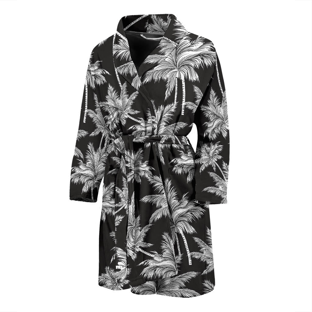 Palm Tree Pattern Print Design PT03 Men Bathrobe
