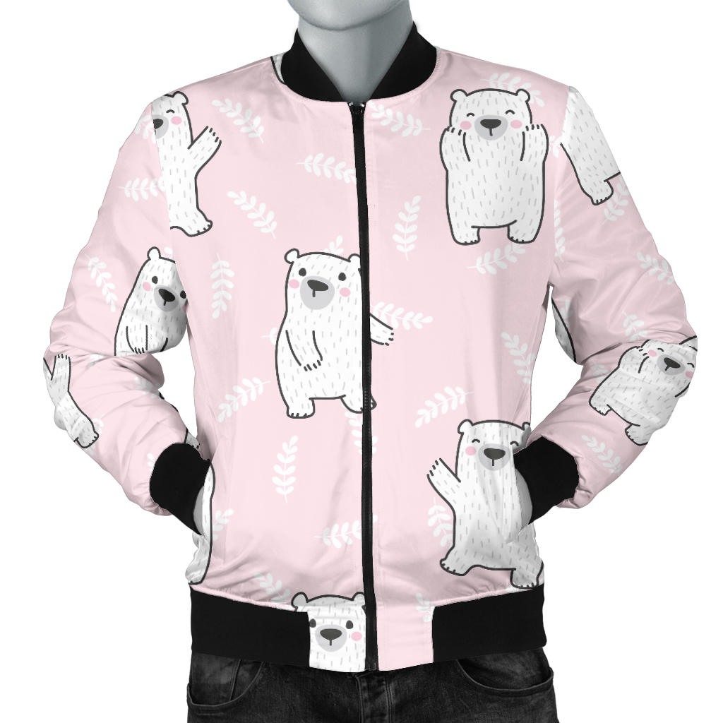 Polar Bear Pattern Print Design PB09 Men Bomber Jacket