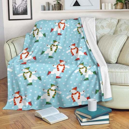 Polar Bear Pattern Print Design PB07 Fleece Blanket