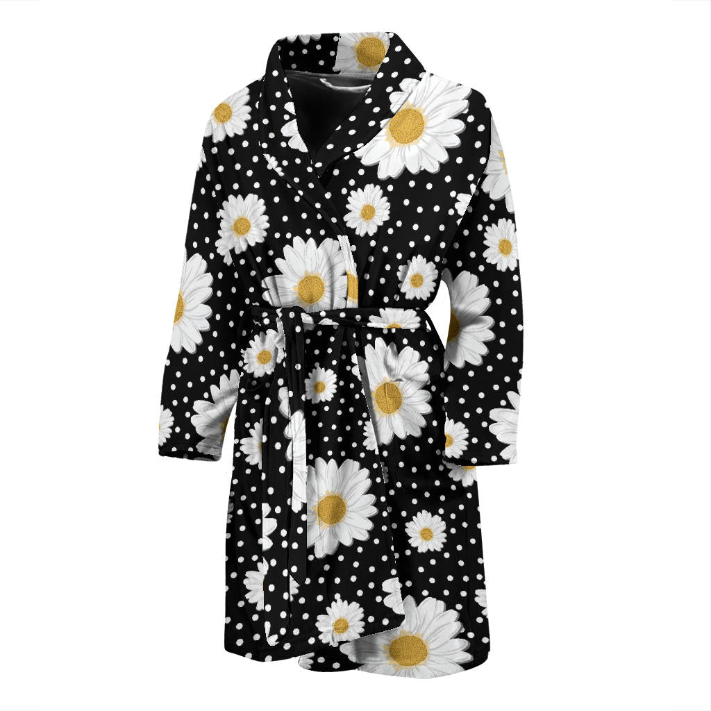 Daisy Pattern Print Design DS02 Men Bathrobe