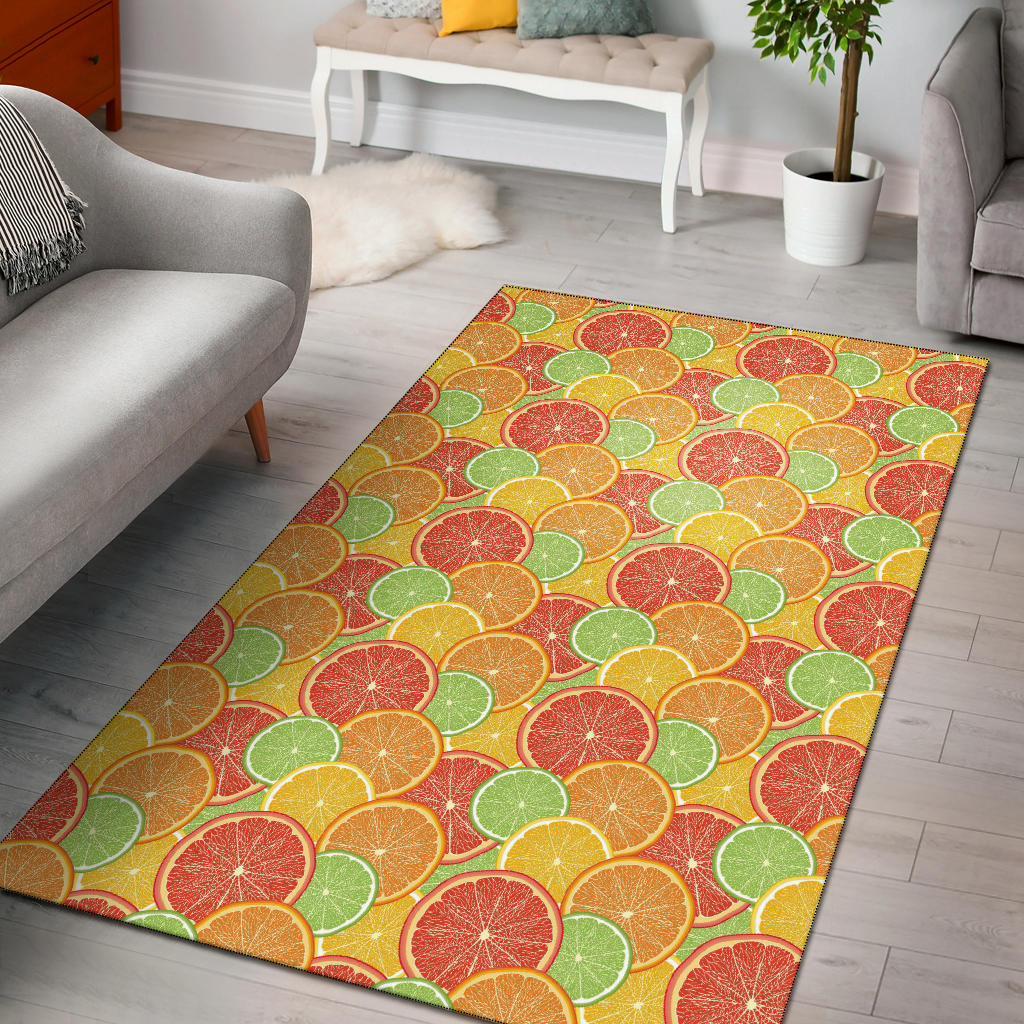 Grapefruit Pattern Print Design GF01 Area Rugs