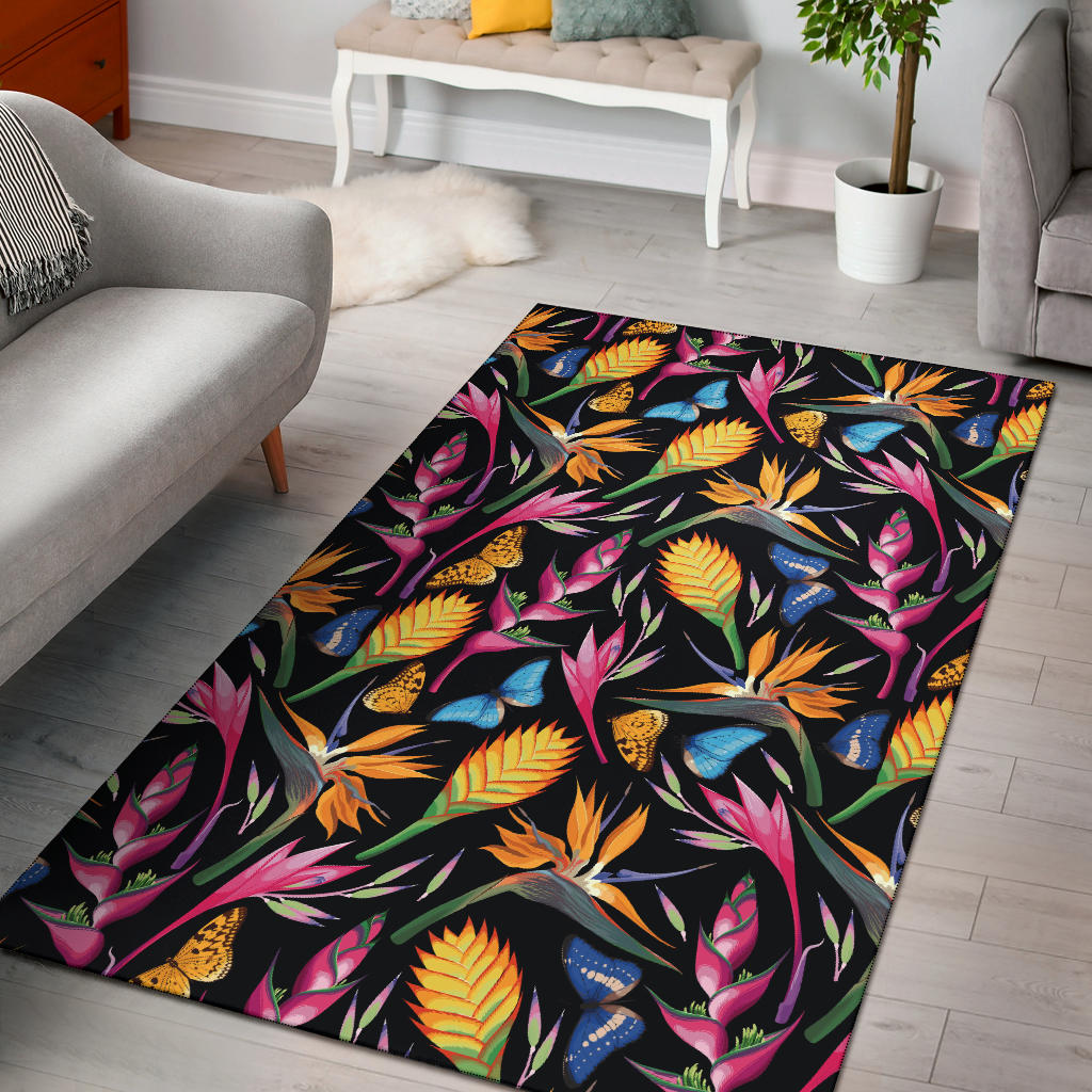 Tropical Flower Pattern Print Design TF016 Area Rugs