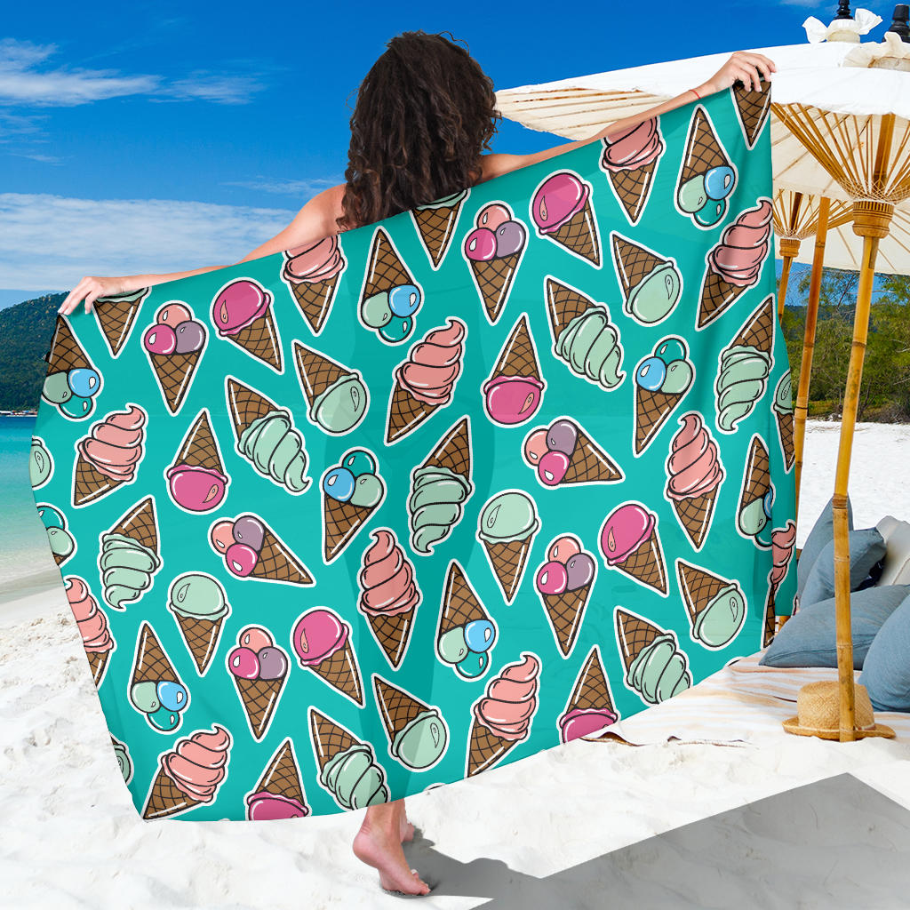 Ice Cream Pattern Print Design IC01 Sarong Pareo Wrap