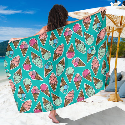 Ice Cream Pattern Print Design IC01 Sarong Pareo Wrap