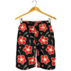 Red Hibiscus Pattern Print Design HB021 Mens Shorts