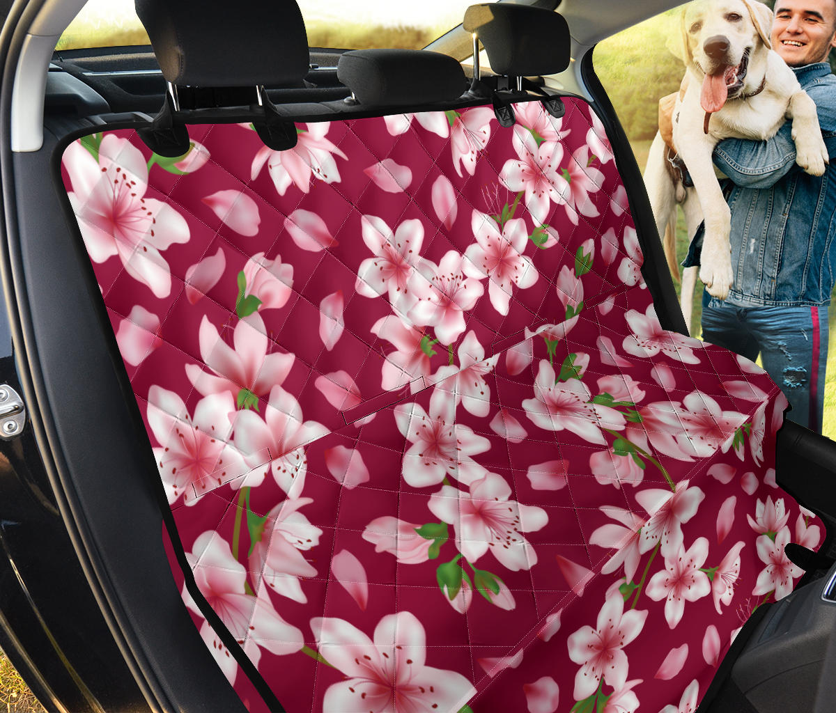 Cherry Blossom Pattern Print Design CB06 Rear Dog  Seat Cover