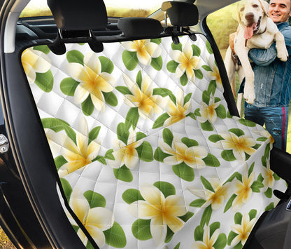 Yellow Plumeria Pattern Print Design PM012 Rear Dog  Seat Cover