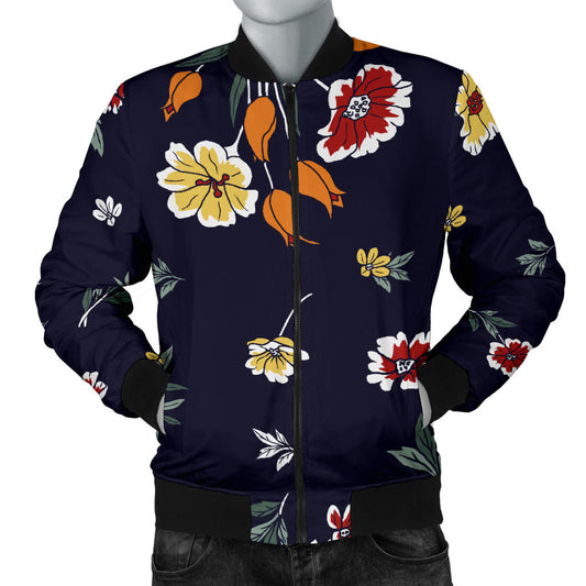 Summer Floral Pattern Print Design SF01 Men Bomber Jacket
