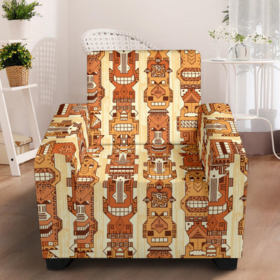 Tiki Orange Vertical Pattern Armchair Slipcover