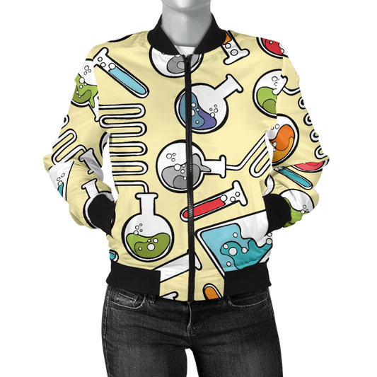 Chemical Pattern Print Design 04 Women's Bomber Jacket