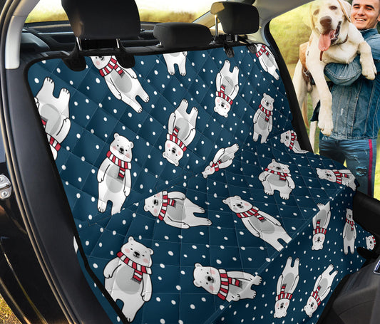 Polar Bear Pattern Print Design PB05 Rear Dog  Seat Cover