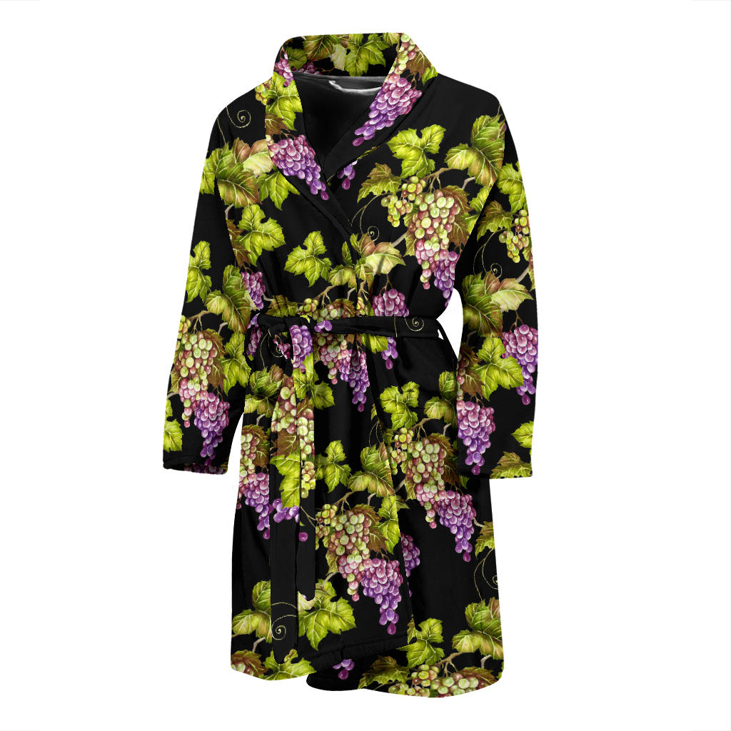 Grape Pattern Print Design GP04 Men Bathrobe
