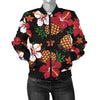 Hawaiian Themed Pattern Print Design H013 Women Bomber Jacket