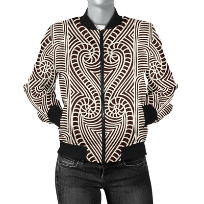 Maori Pattern Print Design 04 Women's Bomber Jacket
