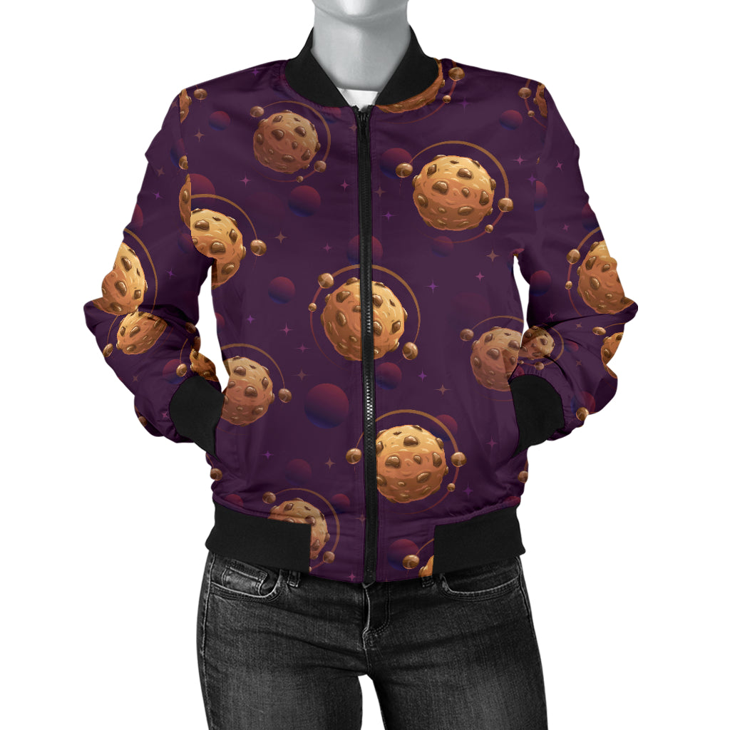 Cookie Pattern Print Design 03 Women's Bomber Jacket