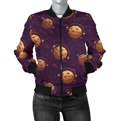 Cookie Pattern Print Design 03 Women's Bomber Jacket