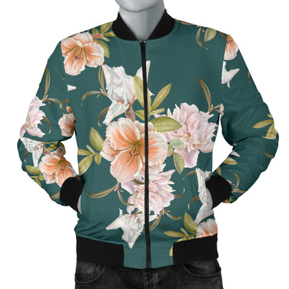 Iris Pattern Print Design IR01 Men Bomber Jacket