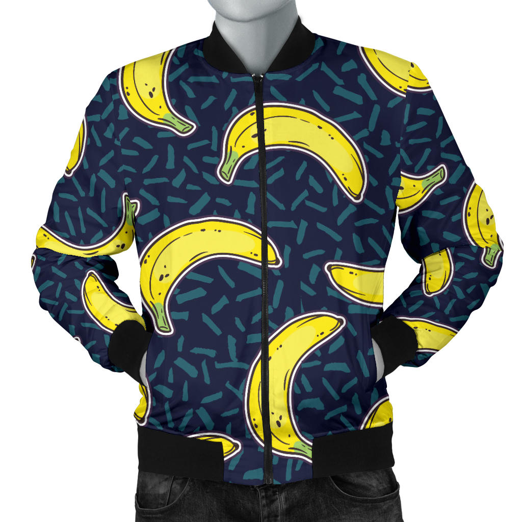 Banana Pattern Print Design BA09 Men Bomber Jacket