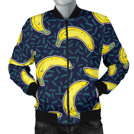 Banana Pattern Print Design BA09 Men Bomber Jacket