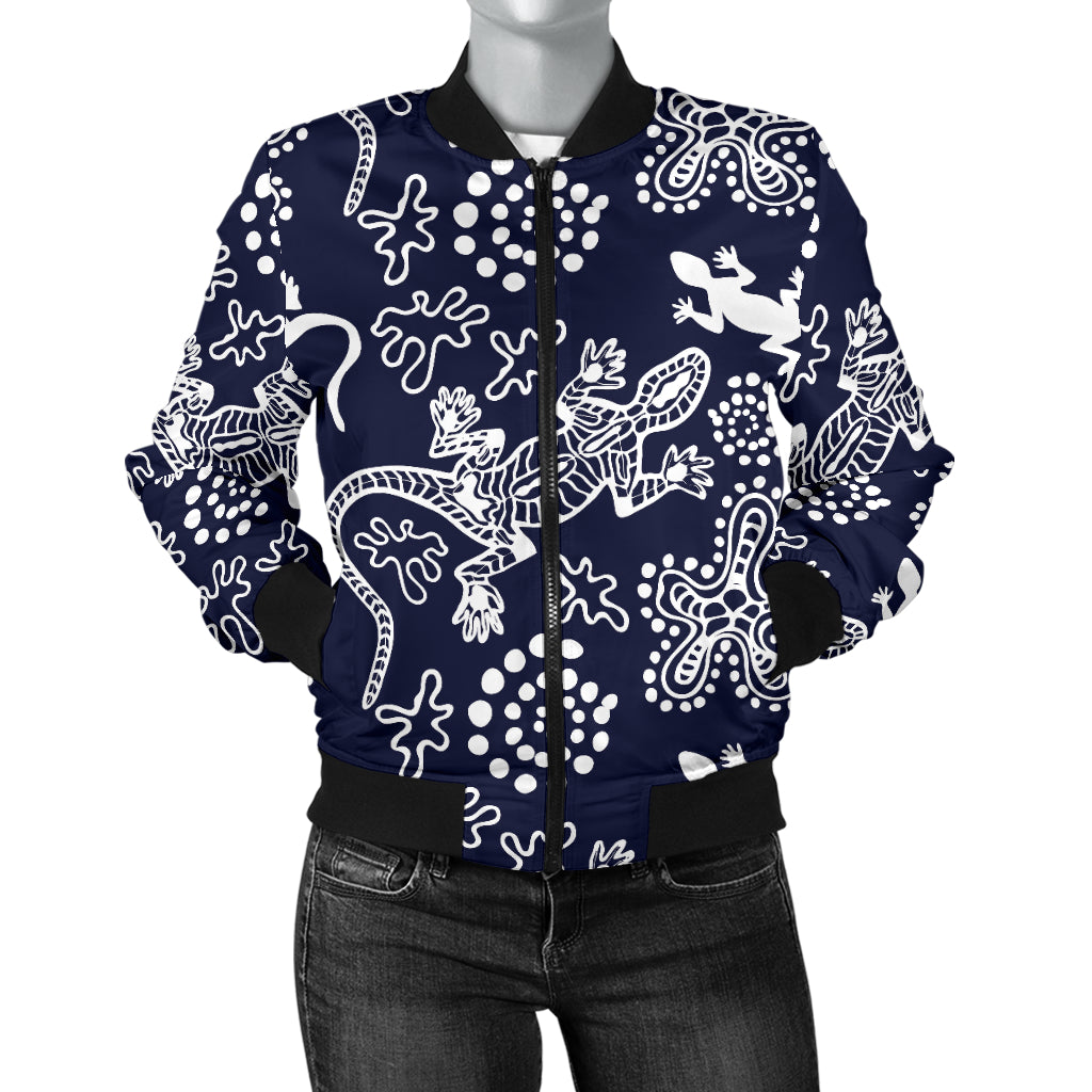 lizard Pattern Print Design 03 Women's Bomber Jacket