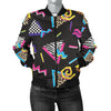 80s Pattern Print Design 3 Women's Bomber Jacket