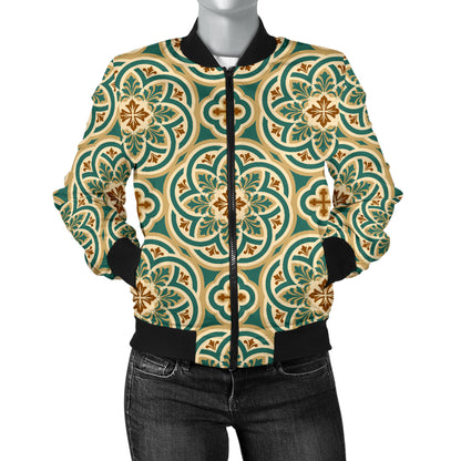 Cross Pattern Print Design 01 Women's Bomber Jacket