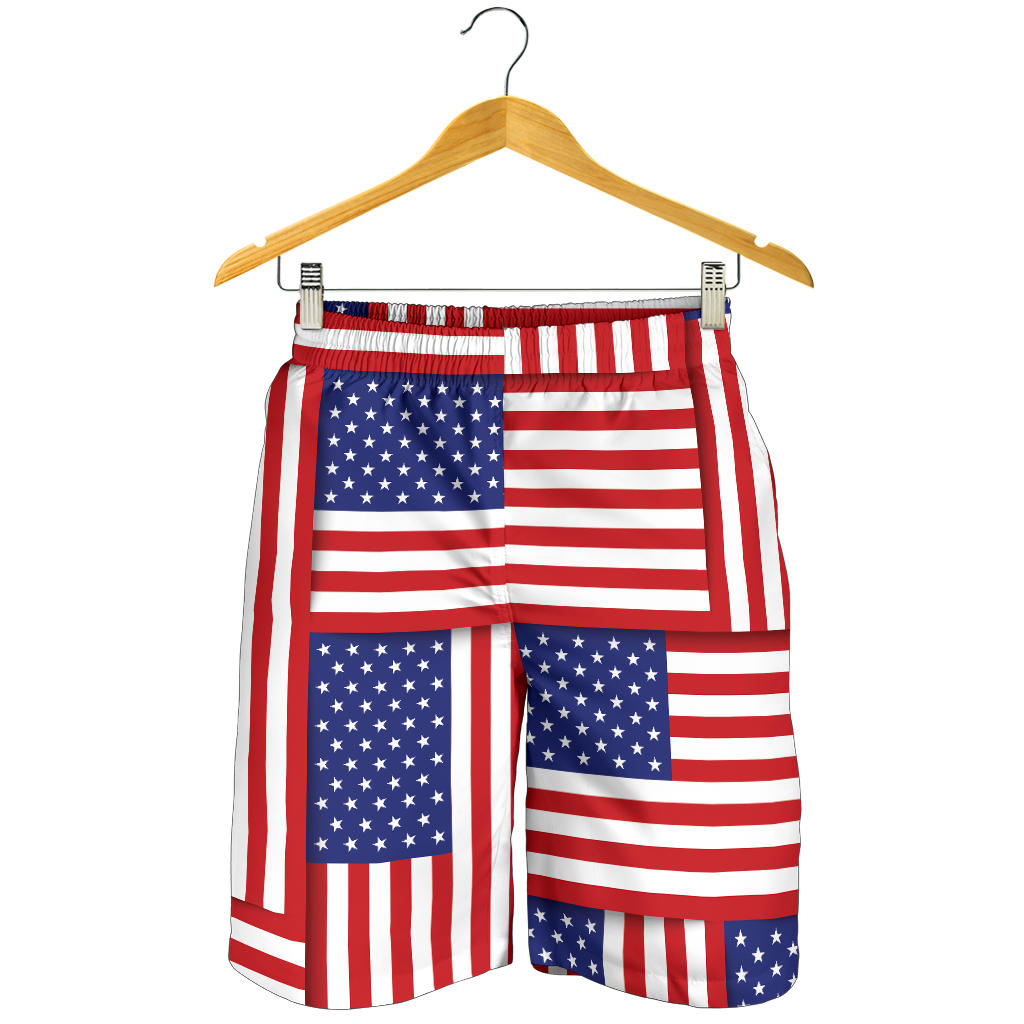 Patriotic US Flag Pattern Print Design A01 Mens Shorts