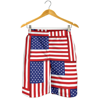 Patriotic US Flag Pattern Print Design A01 Mens Shorts