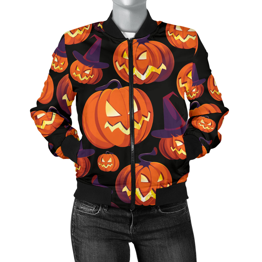 Halloween Pattern Print Design 04 Women's Bomber Jacket