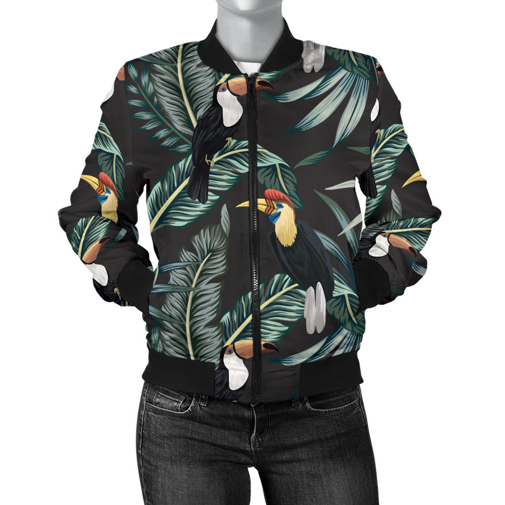 Rainforest Pattern Print Design RF06 Women Bomber Jacket