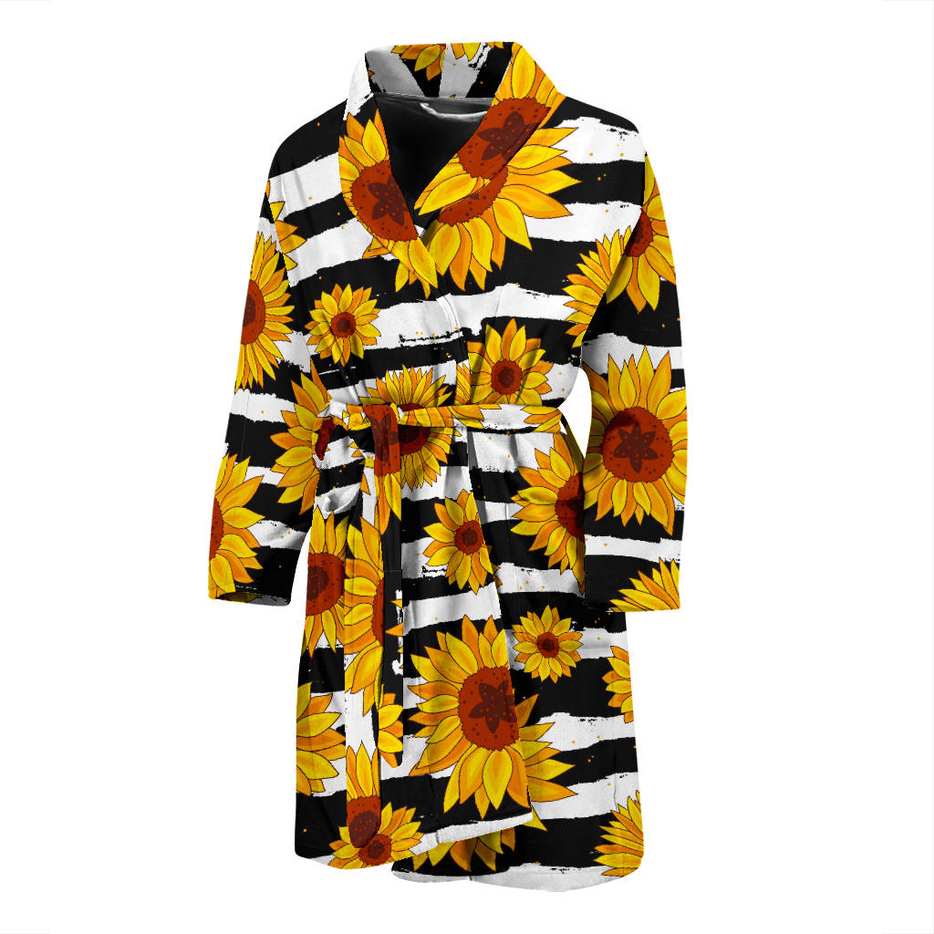 Sunflower Pattern Print Design SF010 Men Bathrobe
