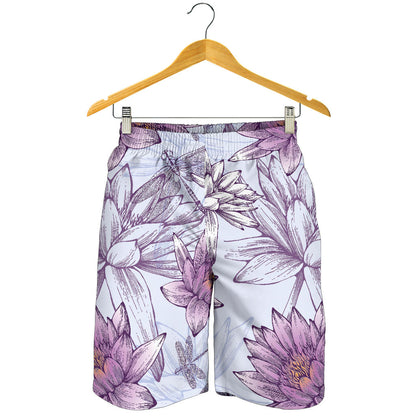 Water Lily Pattern Print Design WL01 Mens Shorts