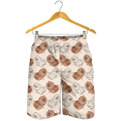 Pomeranians Pattern Print Design A01 Mens Shorts