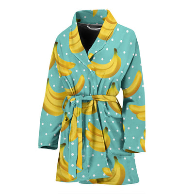 Banana Pattern Print Design BA02 Women Bathrobe