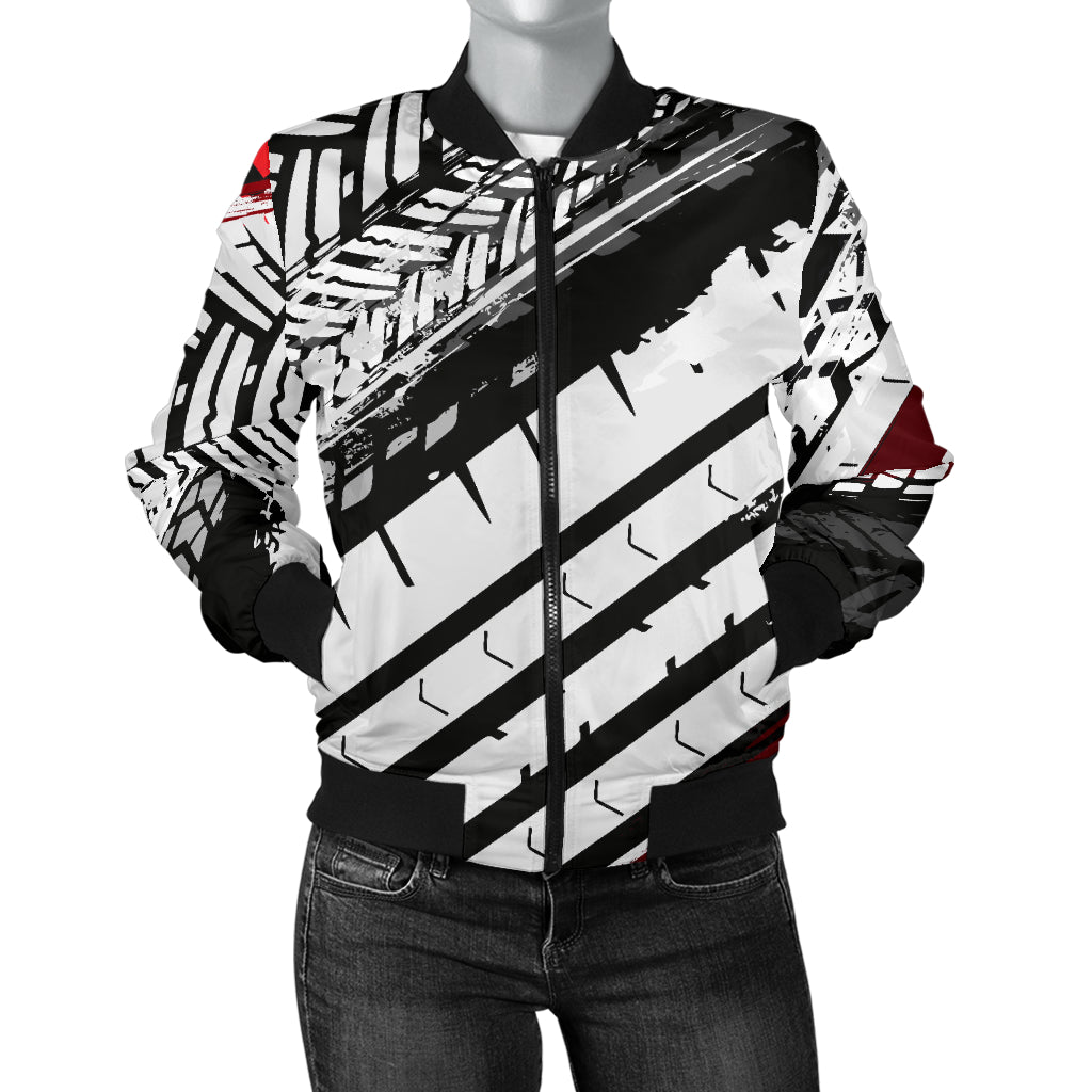 Racing Pattern Print Design A03 Women's Bomber Jacket
