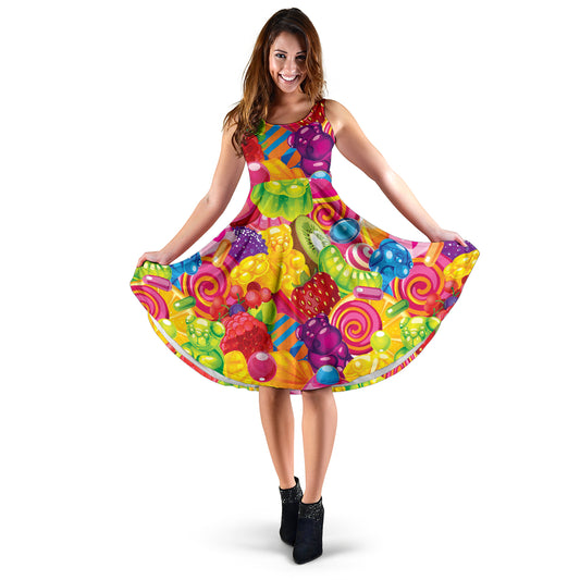 Candy Pattern Print Design CA01 Midi Dress