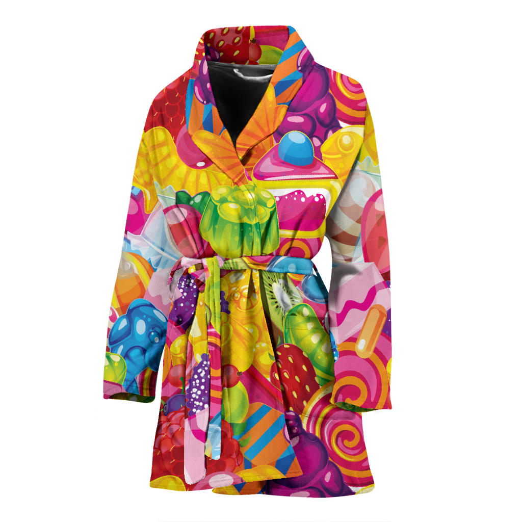 Candy Pattern Print Design CA01 Women Bathrobe