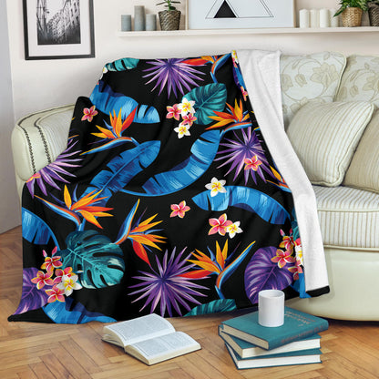 Tropical Flower Pattern Print Design TF018 Fleece Blanket