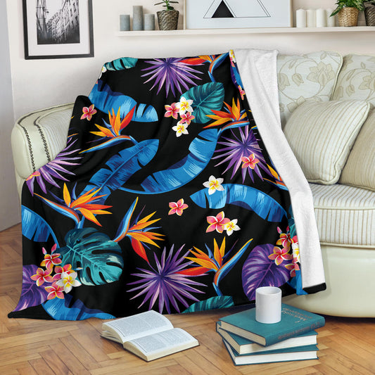 Tropical Flower Pattern Print Design TF018 Fleece Blanket