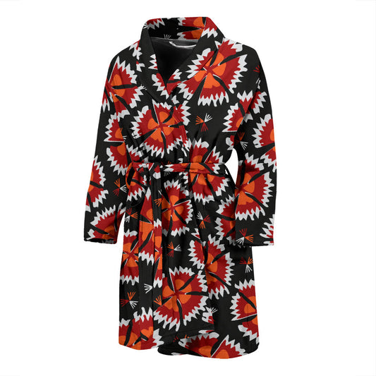 Carnations Pattern Print Design CN03 Men Bathrobe