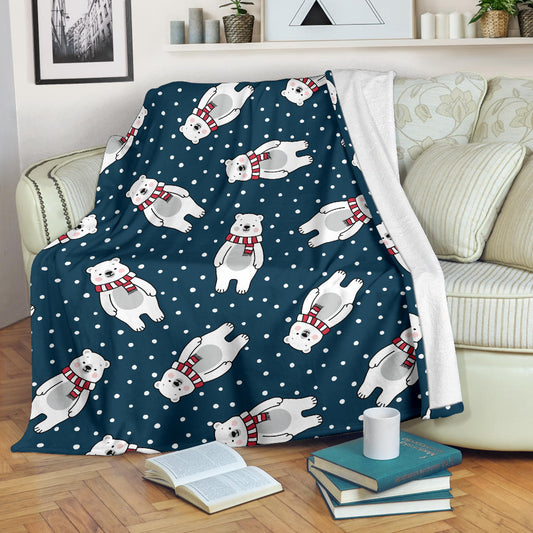 Polar Bear Pattern Print Design PB05 Fleece Blanket