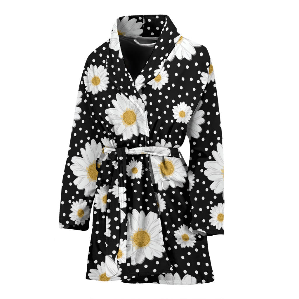 Daisy Pattern Print Design DS02 Women Bathrobe