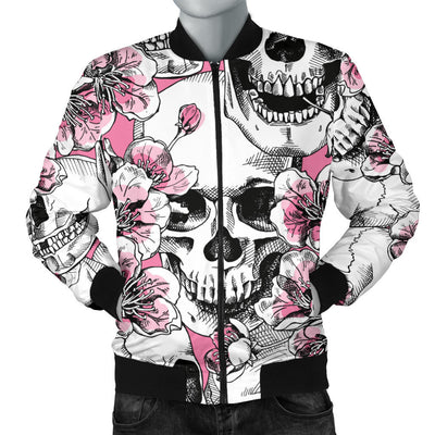 Cherry Blossom Pattern Print Design CB03 Men Bomber Jacket