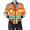 Aztec Pattern Print Design 03 Women's Bomber Jacket