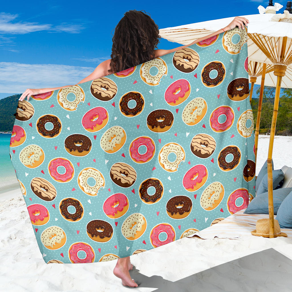 Donut Pattern Print Design DN04 Sarong Pareo Wrap