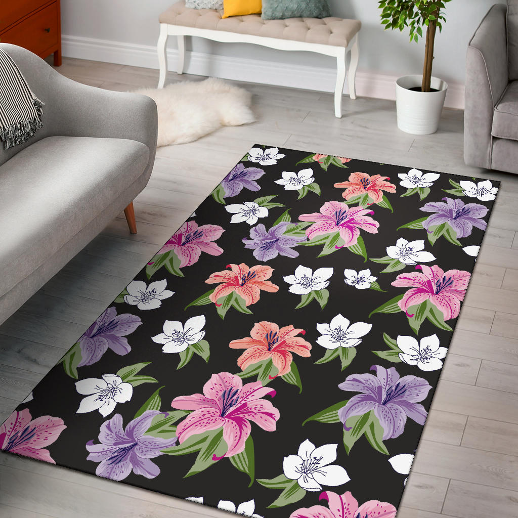 Lily Pattern Print Design LY02 Area Rugs